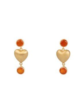 Beau & Ro Heart Earrings in Red Onyx | NWT